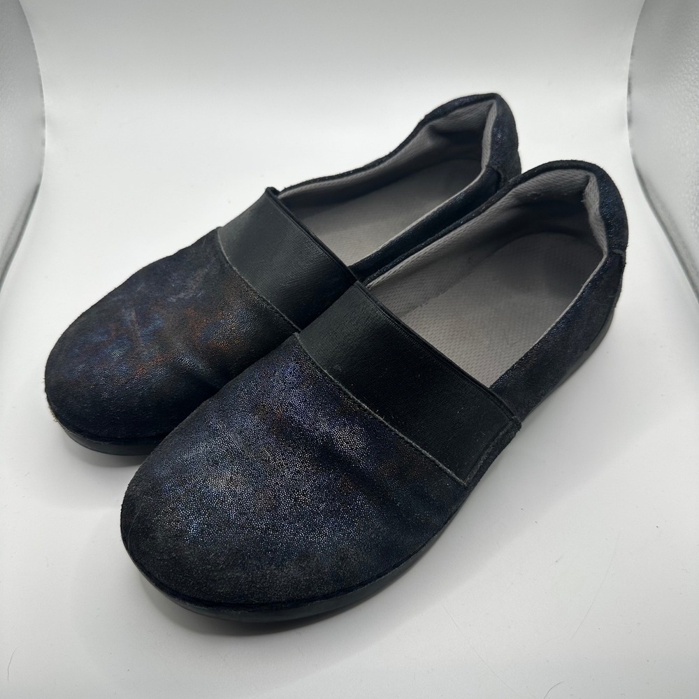 Alegria Womens Slip On Loafers Iridescent Black Shimmer Comfort Shoes Size 40 - Picture 1 of 4